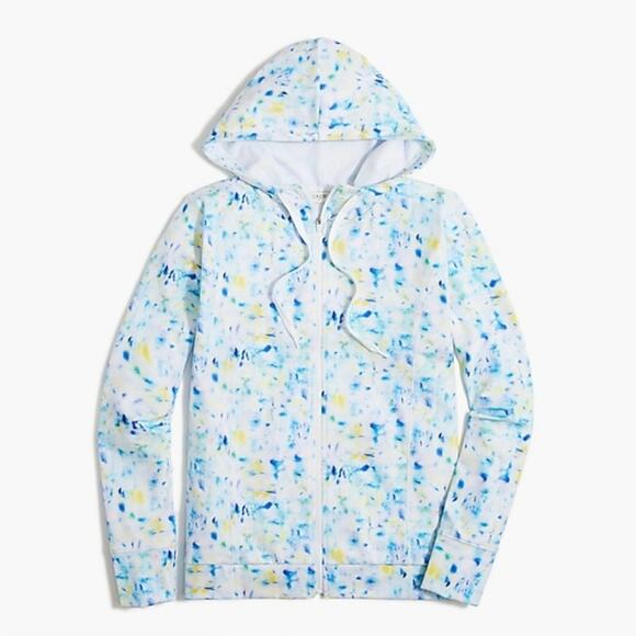 J. Crew Factory - Full-zip active multicolor blue white hoodie - Size Small - Picture 4 of 6